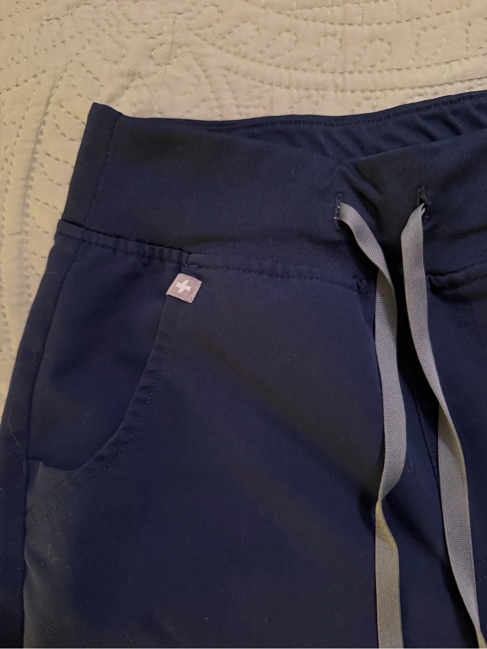 Figs Navy Drawstring Joggers with Cargo Pocket